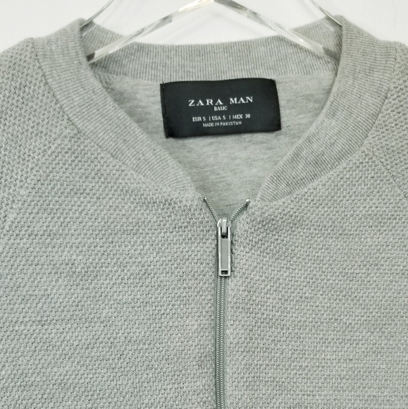 Zara Man Textured Grey Zip Up Jacket - Picture 5 of 6